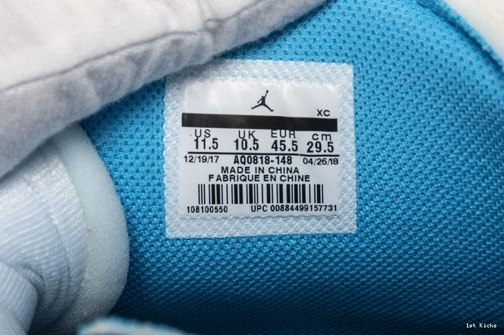 AIR AQ0818-148 Jordan UNC OWT  1 NIKE Blue 0421